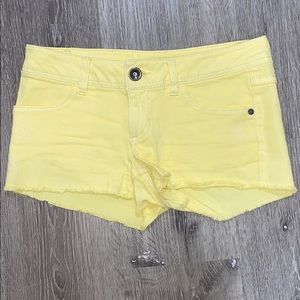 Yellow jean shorts